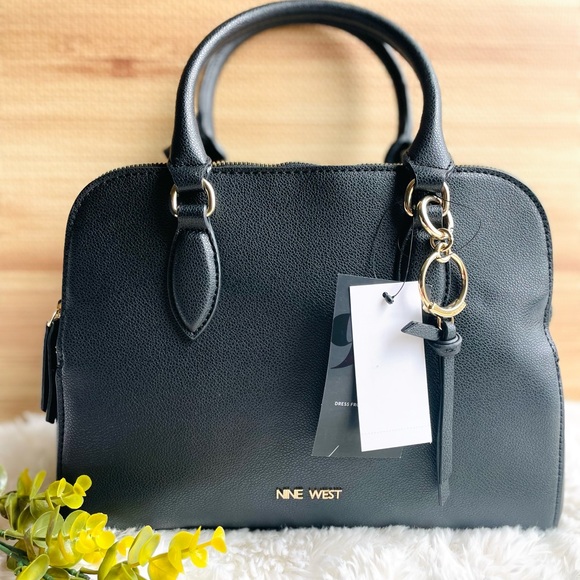 Nine West Handbags - ** sold on ebay*** NINE WEST BLACK CYRA A - LIST SATCHEL CROSSBODY PURSE NWT